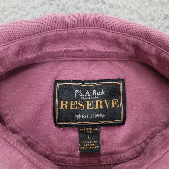 Jos. A Bank Shirt Mens Large Burgundy Reserve Polo Golf Traditional Pima Classic - Picture 5 of 10